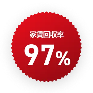 家賃回収率 約97%の高い安定性