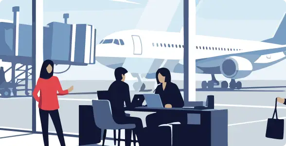 空港でSIM受取、入国後すぐに通信可能