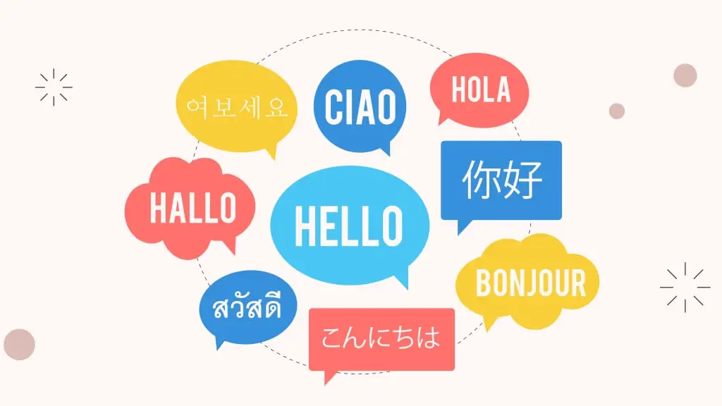 様々な言語での「こんにちは」を集めた画像