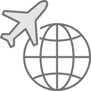 飛行機と地球のアイコン