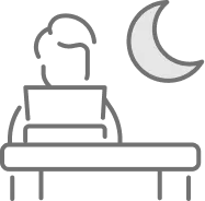 夜に作業しているアイコン