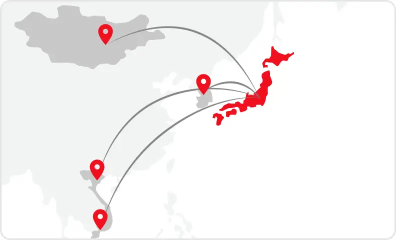 地図に赤いピンが刺されているイラスト